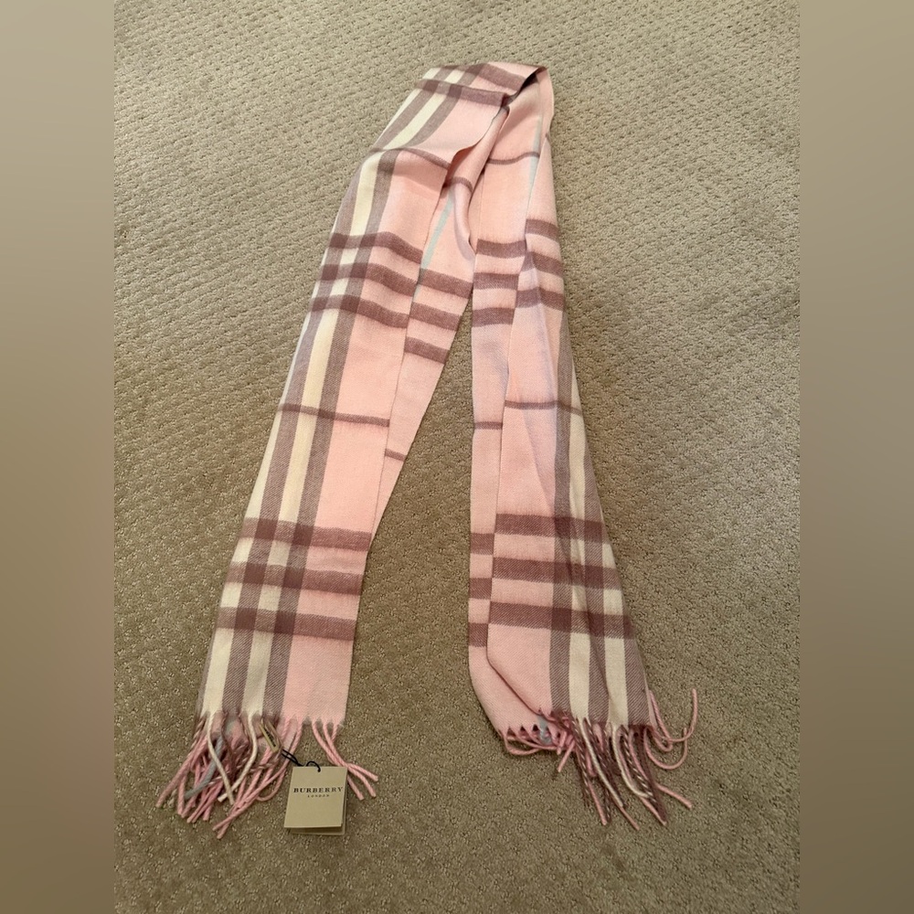 Burberry Pink and Brown classic plaid scarf